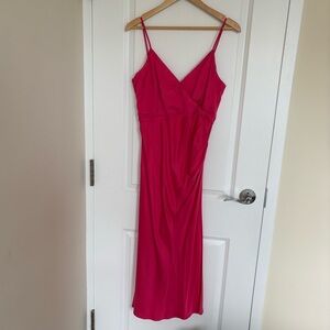 french connection hot pink satin dress